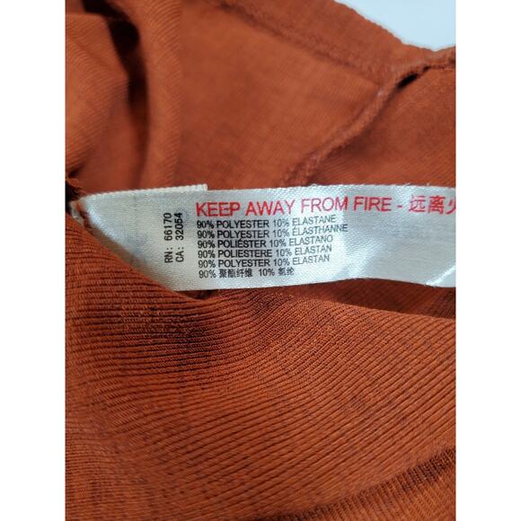 Free People Women Top XS Ruched Gathered Front Long sleeve Cropped Rust Ruched - Picture 6 of 10